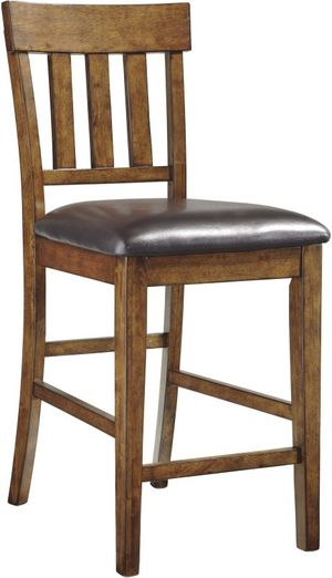 Signature Design by Ashley® Ralene Medium Brown Counter Height Upholstered Barstool - Set of 2
