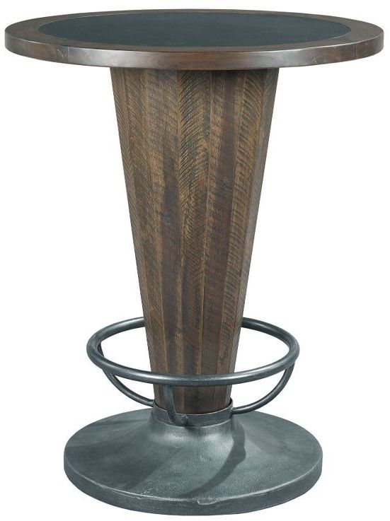 Hammary® Hidden Treasures Gray Cone Shaped Pub Table with Brown Base-0