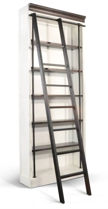 Sunny Designs™ Carriage House European Dark Bookcase with Wood Ladder