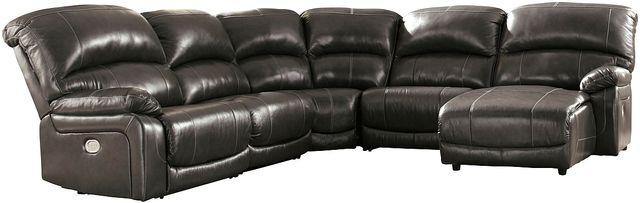Signature Design by Ashley® Hallstrung Gray 5-Piece Reclining Sectional with Chaise and Power-0