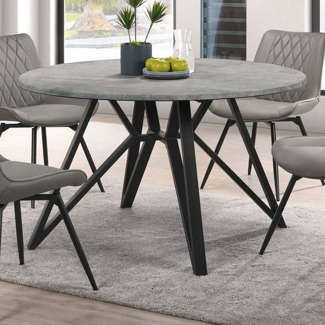 Coaster® Concrete/Gunmetal 50" Round Dining Table 3