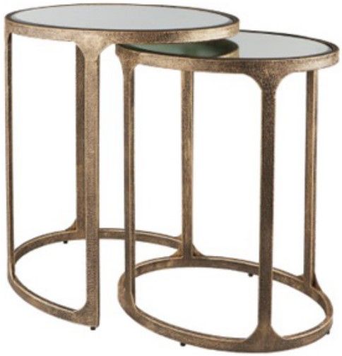 Signature Design by Ashley® Irmaleigh 2-Piece Antique Gold Accent Table ...