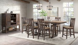 Intercon Transitions Driftwood/Sable Counter Height 7 Piece Dining Set
