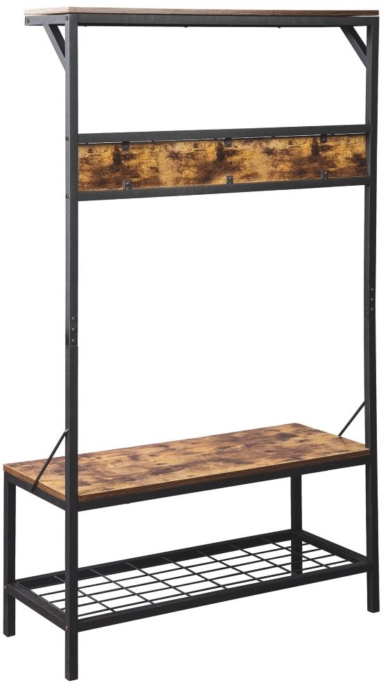 Signature Design by Ashley® Bevinfield Antique Brown Hall Tree with Storage Bench 3