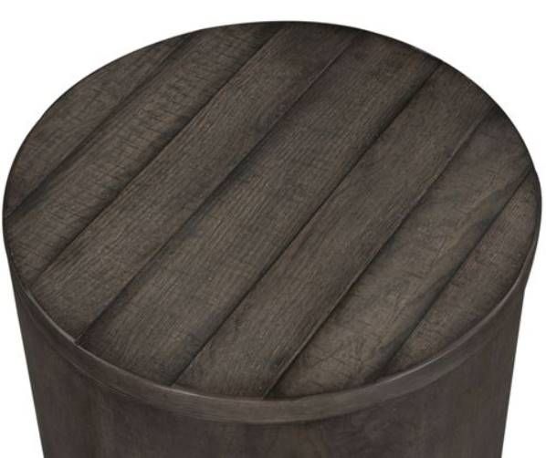 Liberty Modern Farmhouse Dusty Charcoal Drum End Table-3