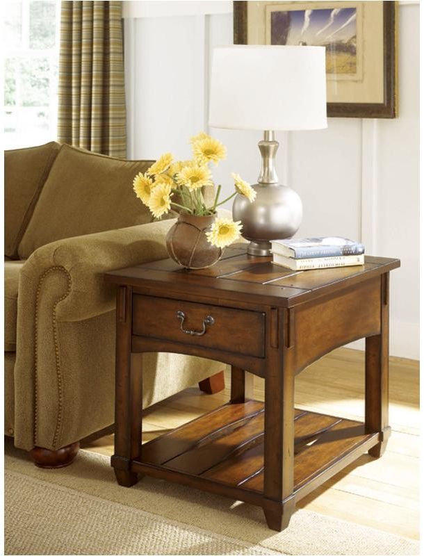 Hammary Tacoma Brown Rectangular Drawer End Table 2