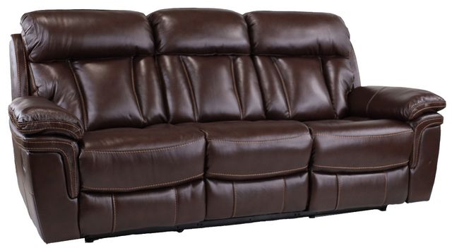 Man Wah Brown Leather Reclining Sofa-0