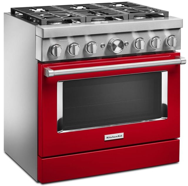 KitchenAid® 36" Stainless Steel Commercial Style Freestanding Dual Fuel Range 43