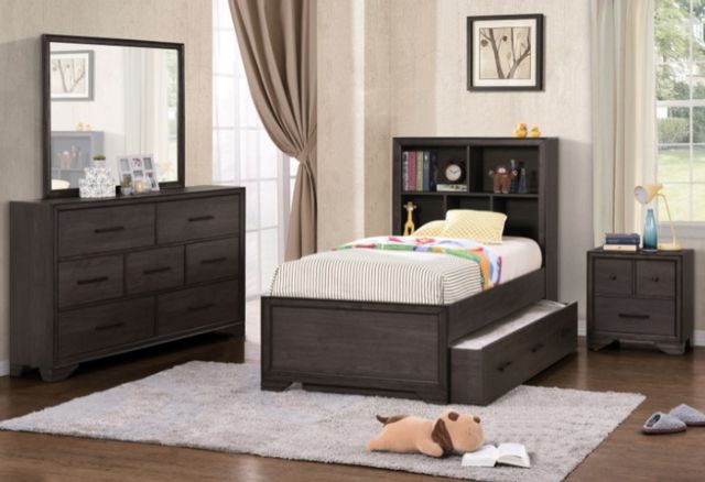 Samuel Lawrence Furniture Granite Falls Brown Youth Full Bed With Bookcase-3