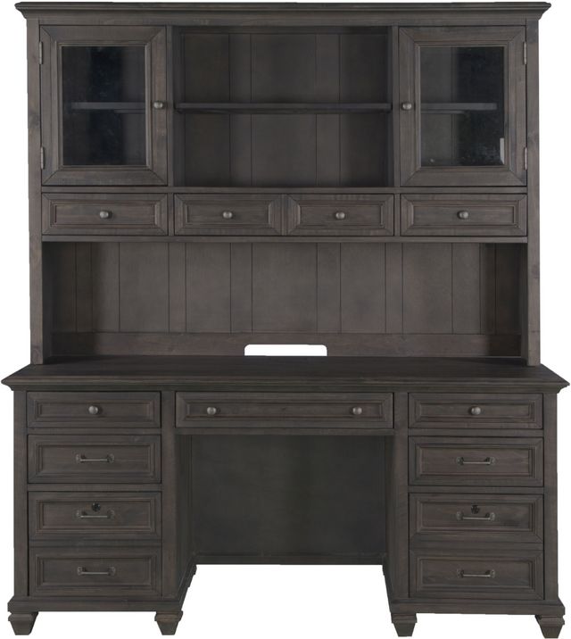 Magnussen Home® Sutton Place 2-Piece Weathered Charcoal Credenza and Hutch Set-1