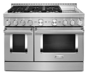 KitchenAid® 48" Stainless Steel Commercial Style Freestanding Gas Range