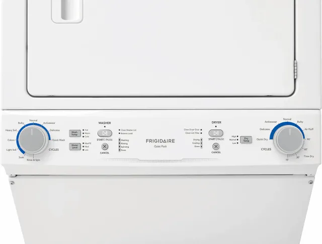Frigidaire® 4.3 Cu. Ft. Washer, 5.6 Cu. Ft. Dryer White Stack Laundry 3