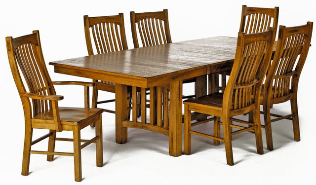 A-America® Laurelhurst Rustic Oak Trestle Table 1