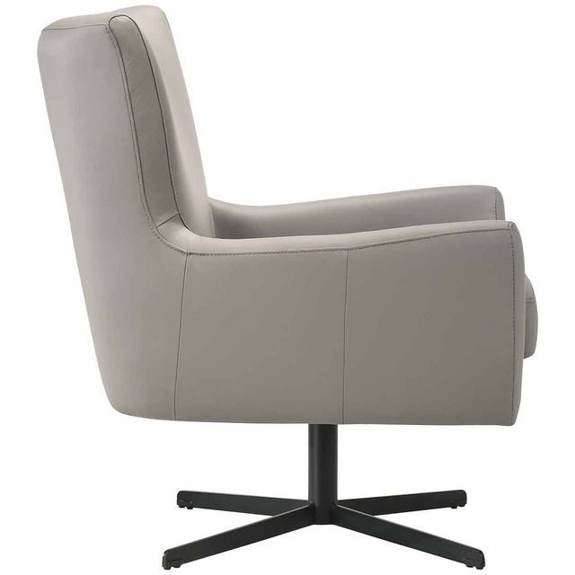 New Classic Acadia Slate Gray Leather Swivel Chair-2