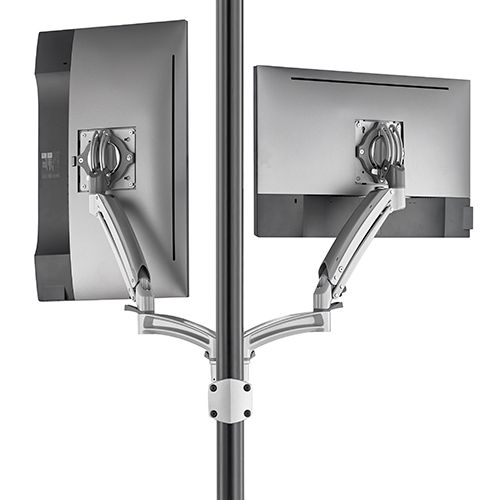 Chief® Kontour™ K1P Series Silver Dynamic Pole Mount Reduced Height, 2 Monitors