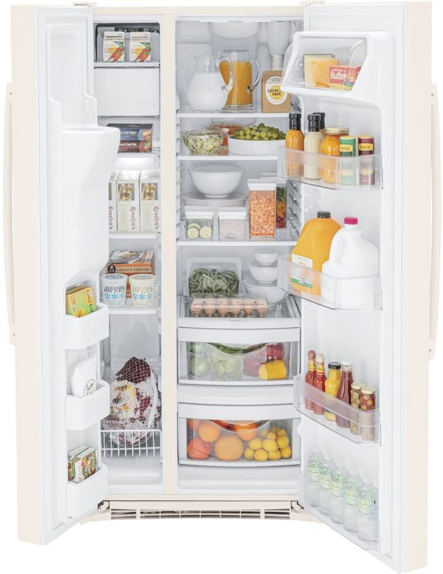 GE® 23.0 Cu. Ft. Bisque Side-by-Side Refrigerator 4