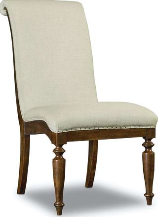 Hooker® Furniture Archivist 2-Piece Beige/Dark Wood Upholstered Side Chair Set