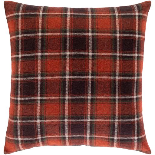 Surya Brenley Dark Red 18" x 18" Toss Pillow with Polyester Insert