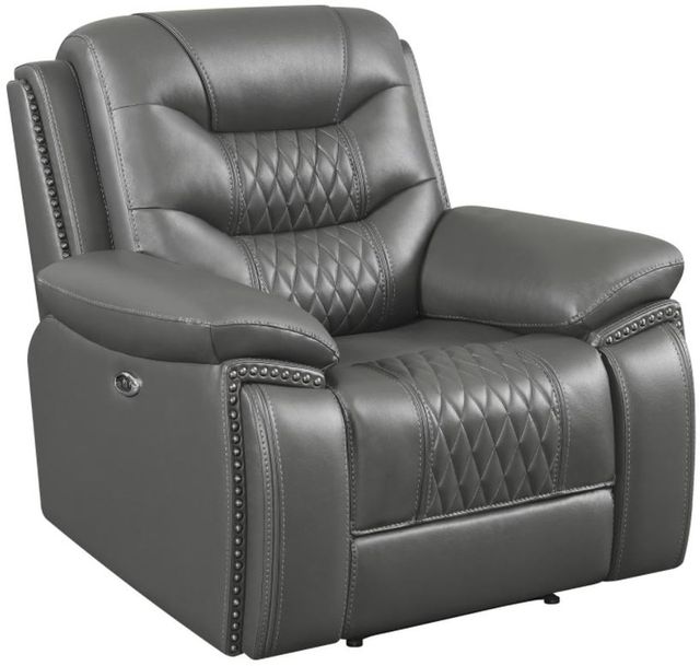 Coaster® Flamenco Charcoal Tufted Upholstered Power Recliner