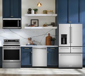 KitchenAid 4 Piece Kitchen Package with a 25.8 Cu. Ft. Stainless Steel French Door Refrigerator PLUS a FREE $100 Furniture Gift Card!