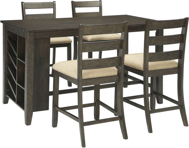 Signature Design by Ashley® Rokane 5-Piece Brown Counter Height Dining Table Set-0