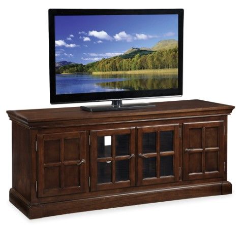 Leick Bella Maison Dark Brown Heartwood Cherry TV Stand with Lever Handles