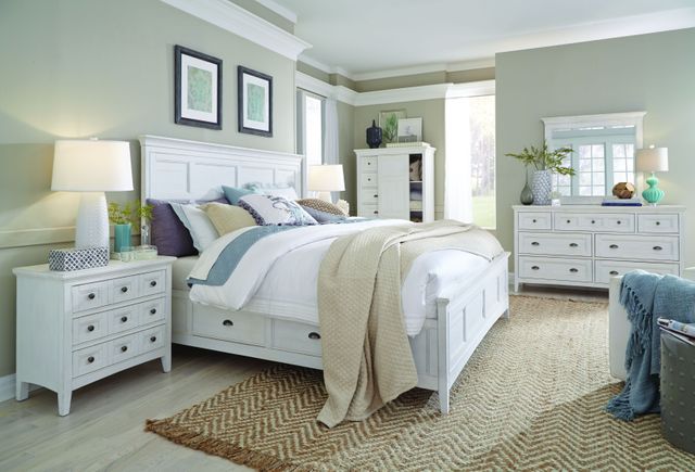 Magnussen Home® Heron Cove Chalk White/Dovetail Grey King Storage Panel Bed-3