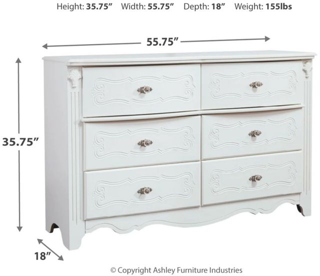 Signature Design by Ashley® Exquisite White Dresser and Mirror 2