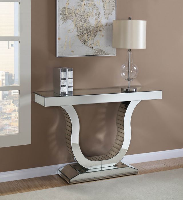 Coaster® Clear Mirror Console Table With U-Shaped Base 1