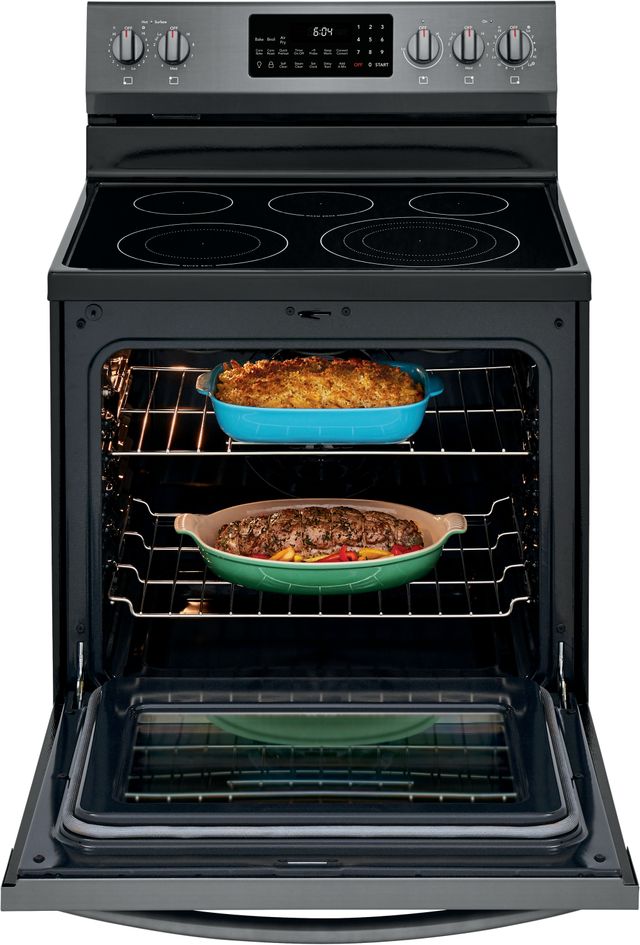 Frigidaire Gallery® 30" Black Stainless Steel Free Standing Electric Range with Air Fry 10