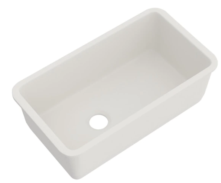 Rohl® Allia Series Pergame Fireclay Single Bowl Undermount Kitchen Sink