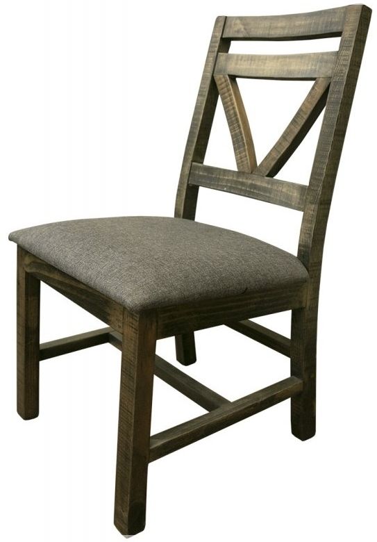 International Furniture© Loft Brown Gray Wood Side Chair 0