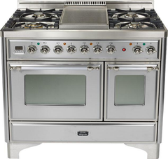 Ilve® Majestic Series 40" Free Standing Dual Fuel Range-Stainless Steel