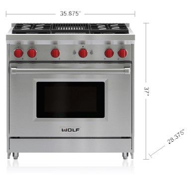 Wolf® 36" Stainless Steel Pro Style Gas Range 3