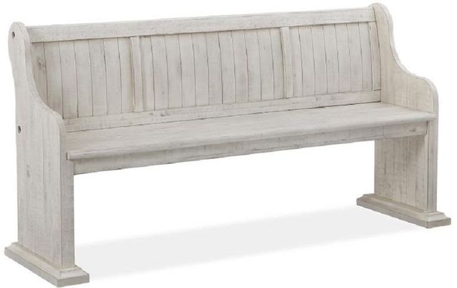 Magnussen® Home Bellamy Alabaster Bench with Back | Fischer Furniture ...