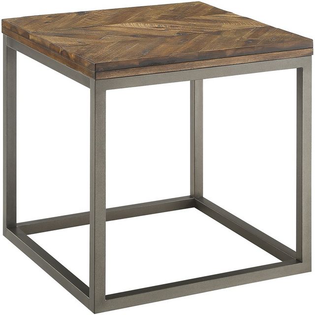 Steve Silver Co. Lorenza Smoky Honey End Table with Gray Base-0