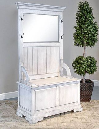 Sunny Designs Westwood White Halltree with Bench Storage