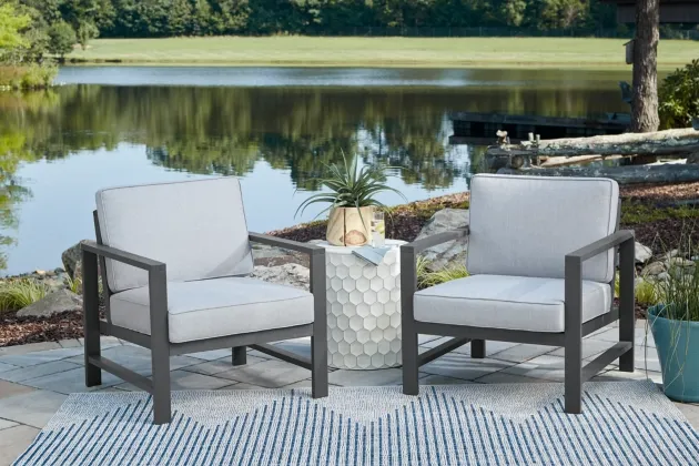 Signature Design by Ashley® Fynnegan 2-Piece Gray Lounge Chair Set-3