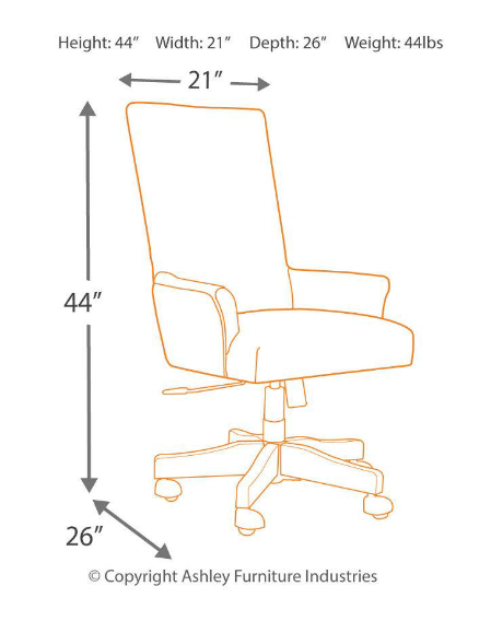 Signature Design by Ashley® Baldridge Light Brown Home Office Desk Chair 6