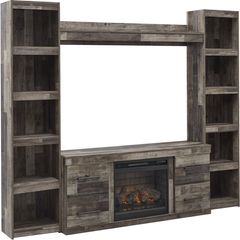 Signature Design by Ashley® Derekson 4-Piece Multi Gray Entertainment Center with Electric Fireplace