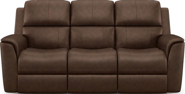 Flexsteel® Henry Dark Brown Power Reclining Sofa with Power Headrests and Lumbar-1