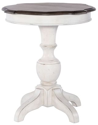 Liberty Furniture Abbey Road Porcelain White Round End Table