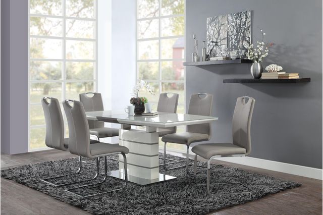 Homelegance® Glissand White/Gray Dining Table 3