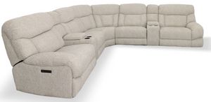 Man Wah Taupe 7 Piece Power Reclining Sectional