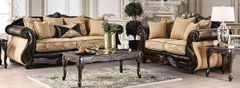 Furniture of America® Aislynn Gold/Espresso Sofa and Loveseat
