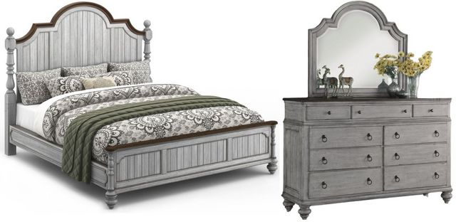 Flexsteel® Plymouth 3pc Distressed King Poster Bedroom Set P19502836-0