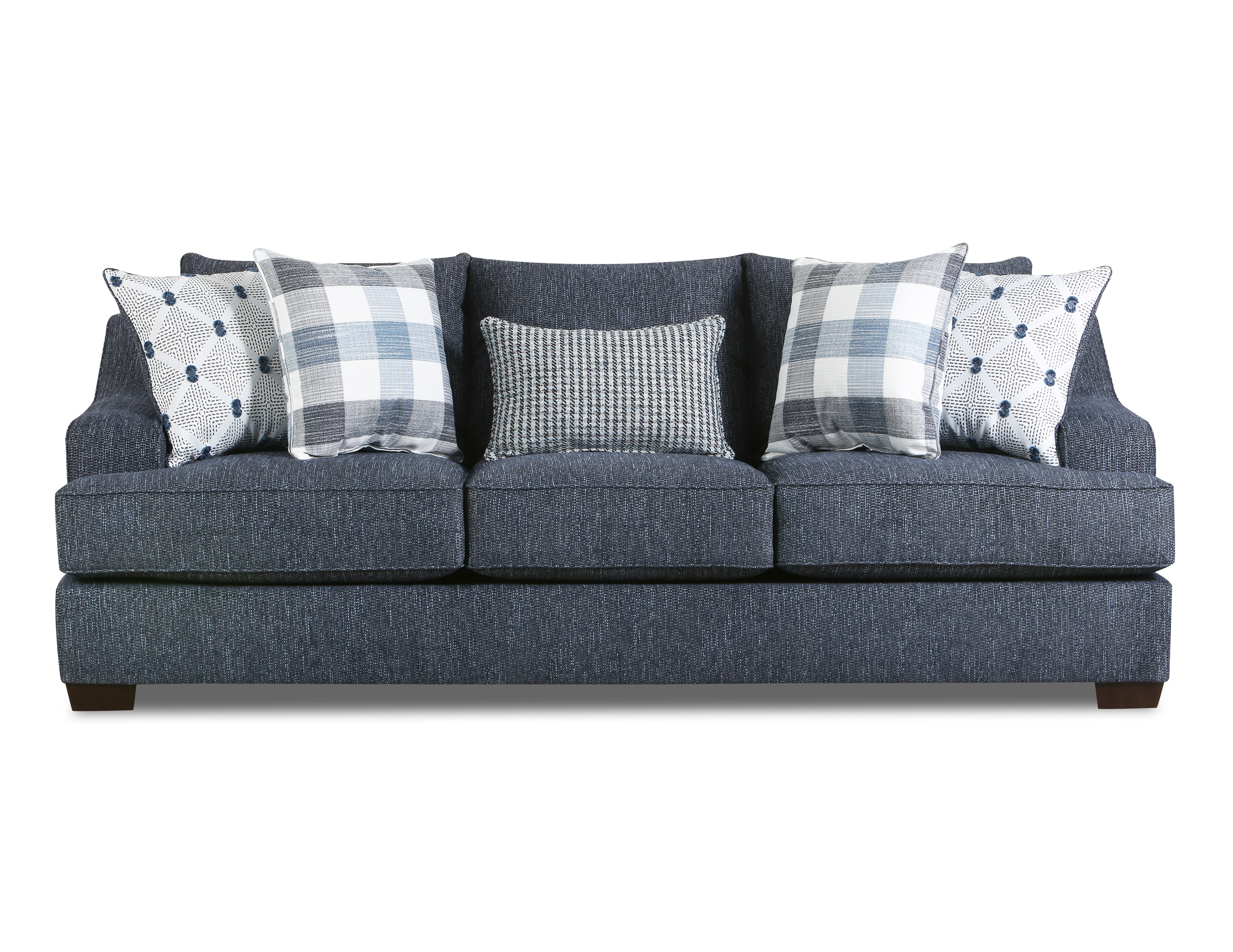 Indigo Sofa with Pocketed Coil Cushions-8084-03 BELHAVEN INDIGO