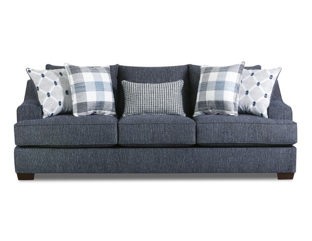 Indigo Sofa with Pocketed Coil Cushions-8084-03 BELHAVEN INDIGO-0