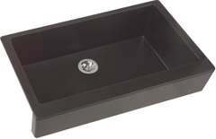 Elkay® Quartz Luxe Caviar Single Bowl Farmhouse Sink with Perfect Drain