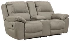 Signature Design by Ashley® Next-Gen Gaucho Putty Reclining Loveseat with Console